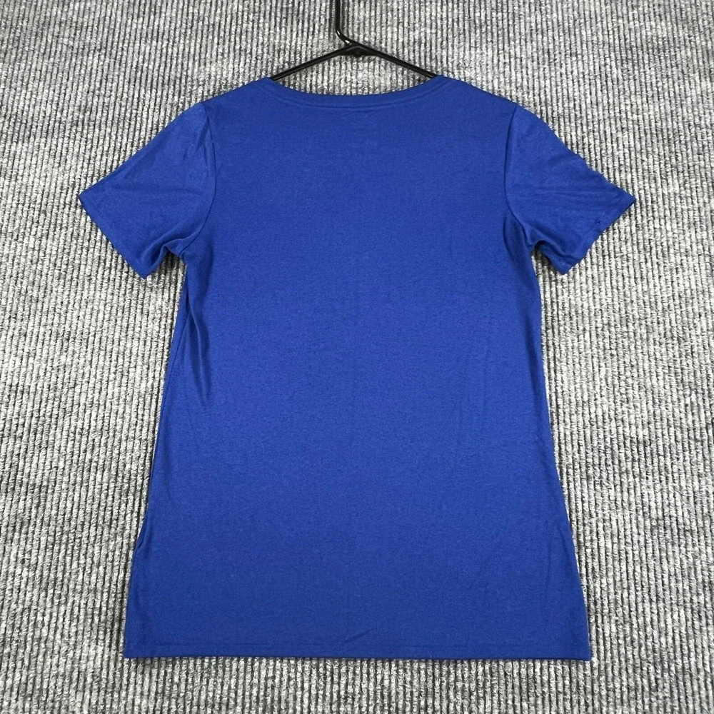 Nike Shirt Womens Small Blue Short Sleeve V Neck Athletic Cut Training Casual